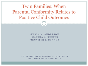 Twin Families: When Parental Conformity Relates to Positive Child Outcomes