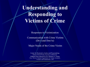 Understanding and Responding to Victims of Crime