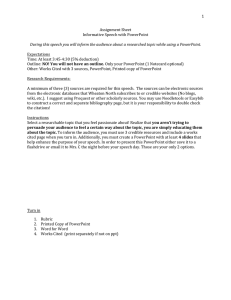 1  Assignment Sheet Informative Speech with PowerPoint