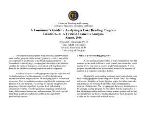 A Consumer’s Guide to Analyzing a Core Reading Program  August, 2006