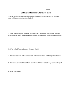 Unit 2: Classification of Life Review Guide