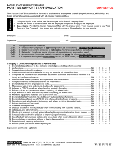 PART-TIME SUPPORT STAFF EVALUATION L S