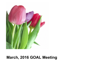March, 2016 GOAL Meeting
