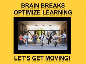 BRAIN BREAKS OPTIMIZE LEARNING LET’S GET MOVING!