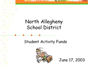 North Allegheny School District Student Activity Funds June 17, 2003