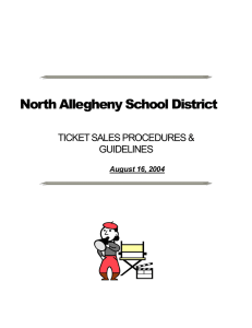 North Allegheny School District TICKET SALES PROCEDURES &amp; GUIDELINES