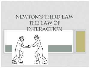 NEWTON’S THIRD LAW THE LAW OF INTERACTION