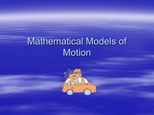 Mathematical Models of Motion