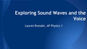 Exploring Sound Waves and the Voice Lauren Brendel, AP Physics 1