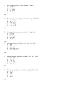 5. What is the formula mass of calcium phosphate, Ca (PO )