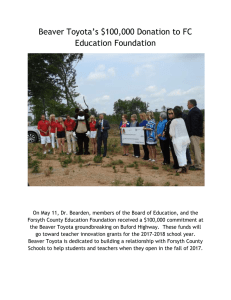Beaver Toyota’s $100,000 Donation to FC Education Foundation