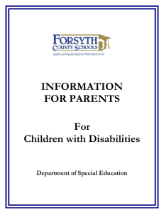 INFORMATION FOR PARENTS  For