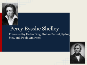 Percy Bysshe Shelley Presented by Helen Ding, Rohan Bansal, Sydney