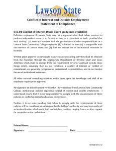 Conflict of Interest and Outside Employment Statement of Compliance