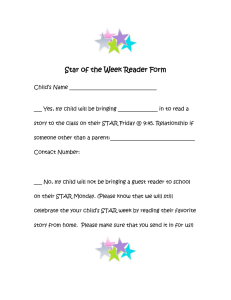Star of the Week Reader Form