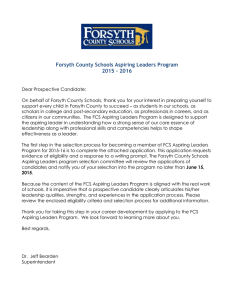Forsyth County Schools Aspiring Leaders Program 2015 – 2016