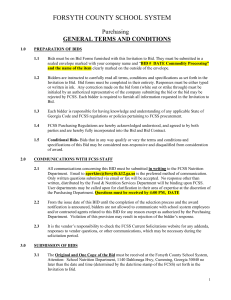 FORSYTH COUNTY SCHOOL SYSTEM Purchasing GENERAL TERMS AND CONDITIONS