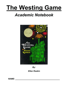 The Westing Game Academic Notebook  By: