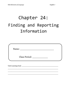 Chapter 24: Finding and Reporting Information