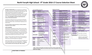 North Forsyth High School:  9 Grade 2016-17 Course Selection Sheet th