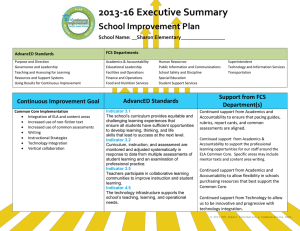 2013-16 Executive Summary School Improvement Plan