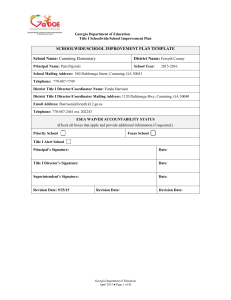 SCHOOLWIDE/SCHOOL IMPROVEMENT PLAN TEMPLATE School Name: District Name: