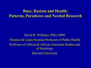 Race, Racism and Health: Patterns, Paradoxes and Needed Research