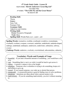 4 Grade Study Guide - Lesson 18 Hewitt Anderson’s Great Big Life”