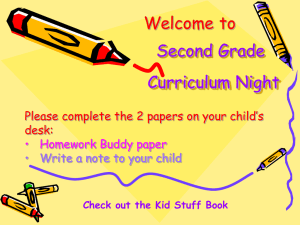 Curriculum Night Please complete the 2 papers on your child’s desk: