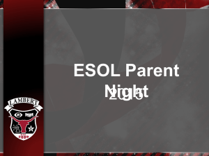 ESOL Parent Night 2015