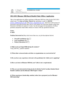 2012-2013 Bloomer Hill Rural Health Clinic Officer Application