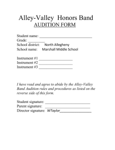 Alley-Valley  Honors Band  AUDITION FORM