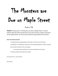 The Monsters are Due on Maple Street Reading TDA