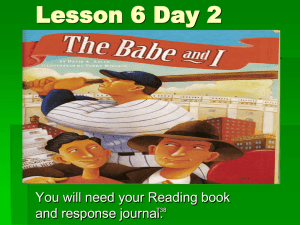 Lesson 6 Day 2 You will need your Reading book T38