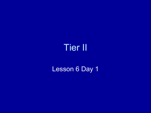 Tier II Lesson 6 Day 1