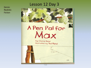Lesson 12 Day 3 Genre: Realistic Fiction