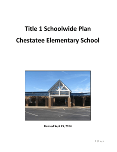 Title 1 Schoolwide Plan Chestatee Elementary School  Revised Sept 25, 2014