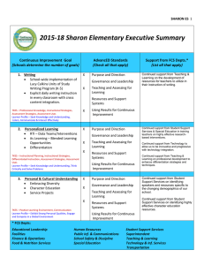 2015-18 Sharon Elementary Executive Summary  Continuous Improvement  Goal AdvancED Standards