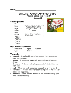 Name SPELLING / VOCABULARY STUDY GUIDE “We’re Going on a Picnic!”