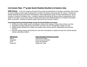 Curriculum Map- 7 grade Social Studies/Southern &amp; Eastern Asia Unit Focus