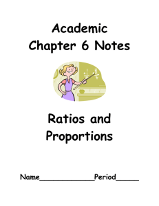 Academic Chapter 6 Notes  Ratios and