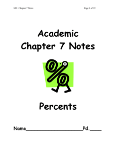 Academic Chapter 7 Notes Percents