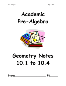 Academic Pre-Algebra  Geometry Notes