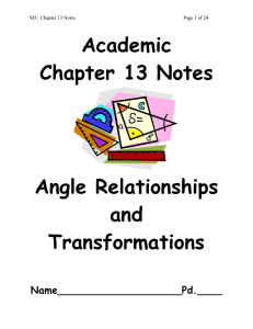 Academic Chapter 13 Notes  Angle Relationships