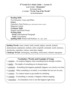 4 Grade ELA Study Guide --- Lesson 12 Mountains”