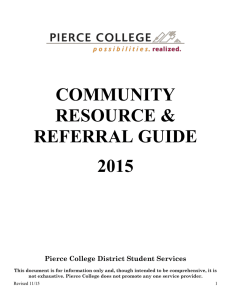 COMMUNITY RESOURCE &amp; REFERRAL GUIDE 2015
