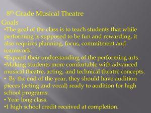 8 Grade Musical Theatre Goals