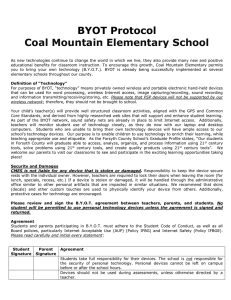 BYOT Protocol  Coal Mountain Elementary School