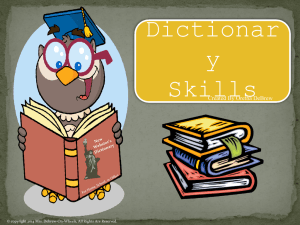 Dictionar y Skills Created By Oretha DeBrew