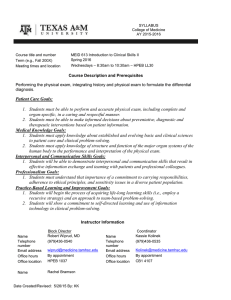 SYLLABUS College of Medicine AY 2015-2016